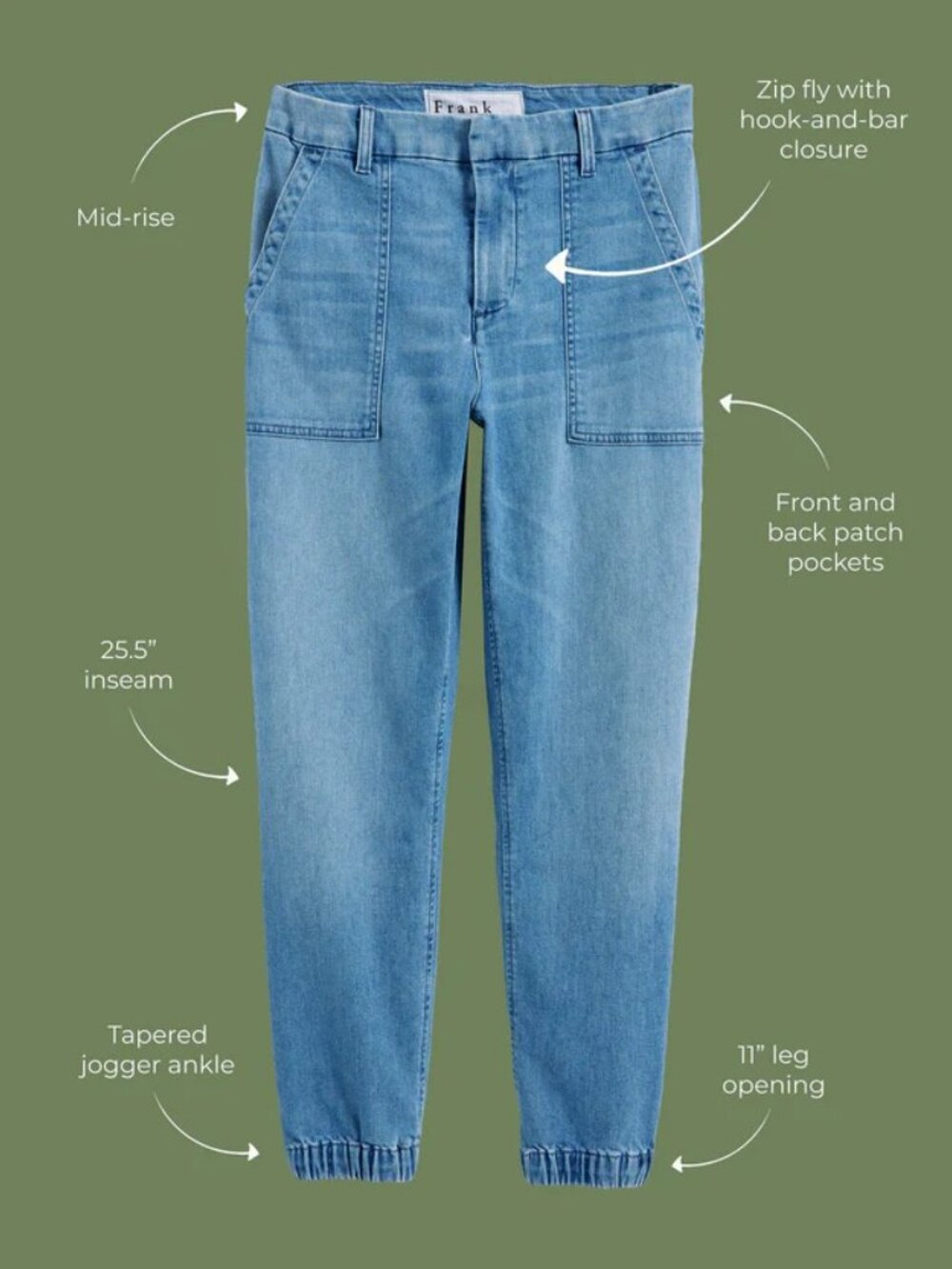 Frank & Eileen Jameson Utility Jogger Jeans Blue Lightweight Women’s Size 6 $298 - Picture 3 of 8